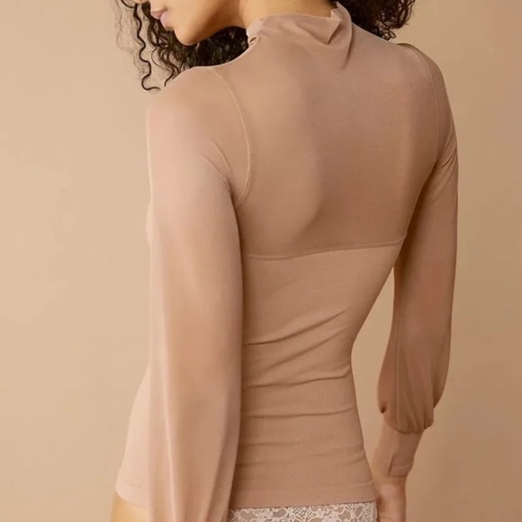 NWT Free People Light Up Layering Top in Cocoa/Nude M-L - Picture 4 of 10